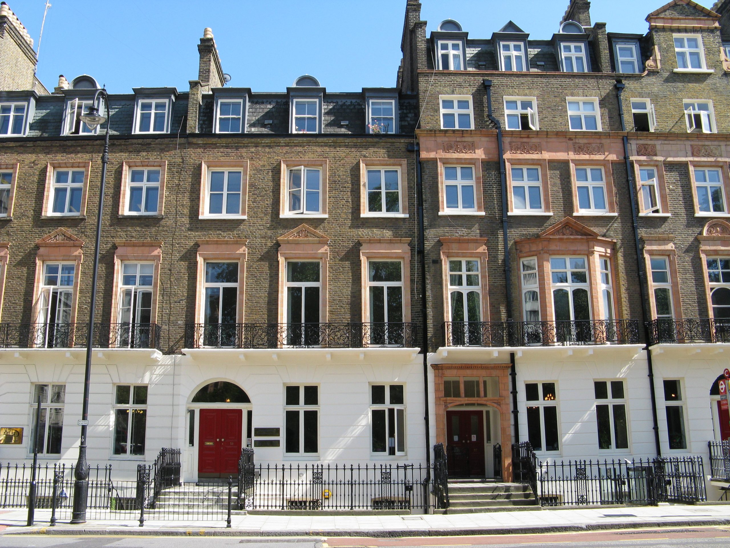 Photo of the exterior of terraced buildings in London